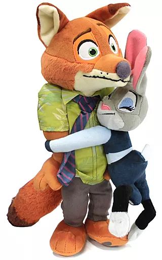 ぬいぐるみ　ニック＆ジュディ ハグ＆スマイル ぬいぐるみバッジ 「ズートピア」 ディズニーストア限定 中古】ぬいぐるみ ニック＆ジュディ ハグ＆スマイル ぬいぐるみ