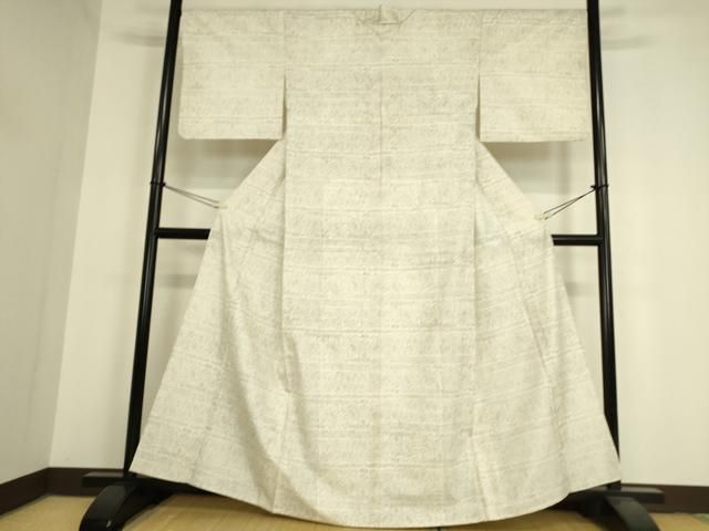 平和屋着物▽上質な紬 単衣 霞文 正絹 逸品 BAAT0622yc