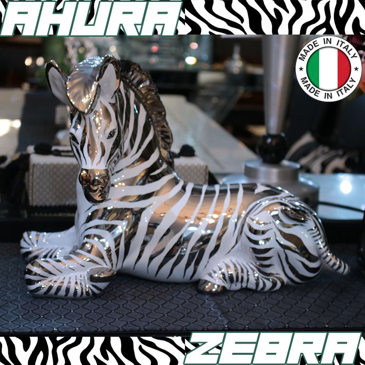 イタリア製 AHURA シマウマ 縞馬 ゼブラ Zebra シルバー 置物 オブジェ アニマル 動物 インテリア 雑貨 - メルカリ