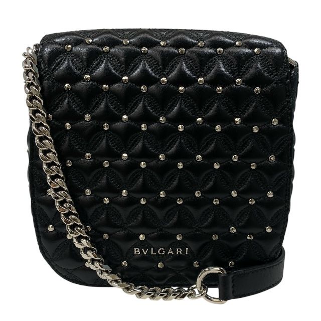 ブルガリ ディーヴァドリーム チェーンバッグ ショルダーバッグ クロスボディバッグ ポシェット スタッズ レザー ブラック BVLGARI