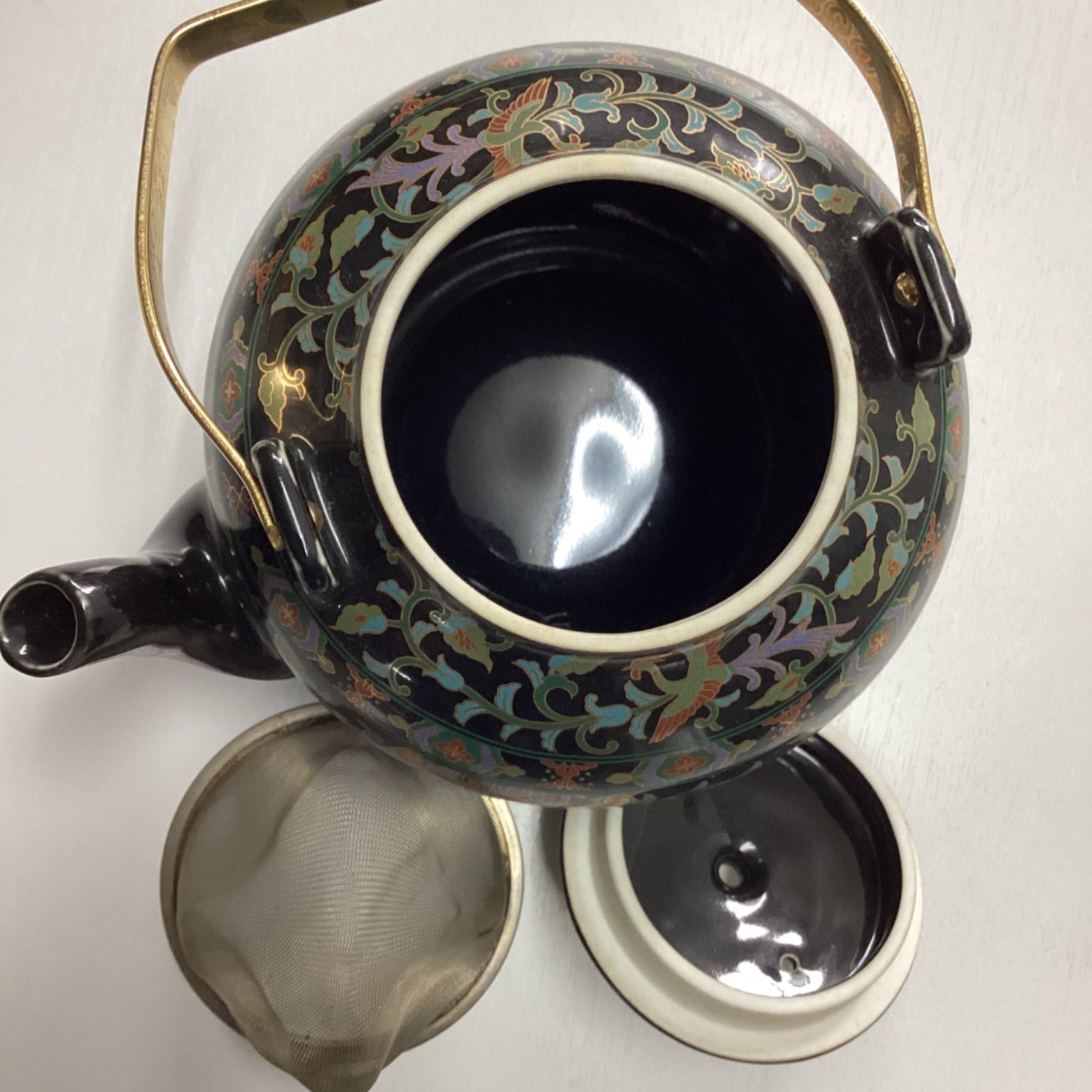 茶器 ホーム＆キッチン 青藍窯 セラミック藍 正倉院 瑞鳥 汲出茶器