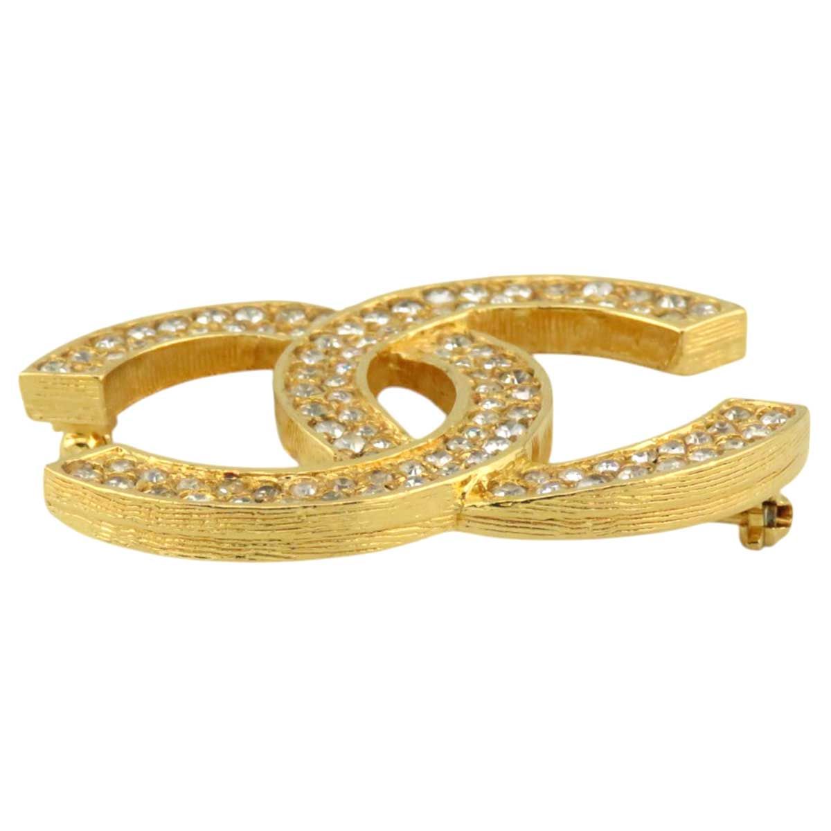 シャネル ココマーク ヴィンテージ ストラス ブローチ メタル ストラス  