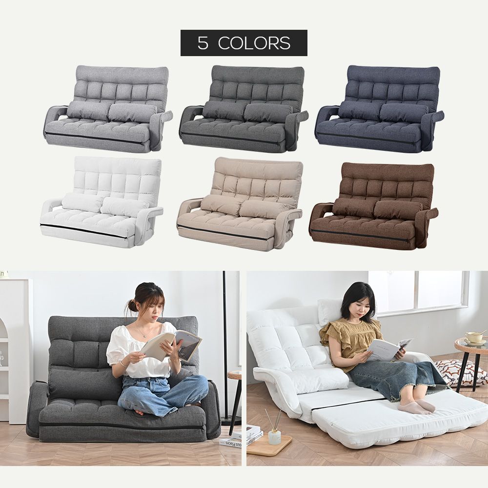 座椅子 リクライニング ハイバック 肘掛け付き コンパクト 折りたたみ