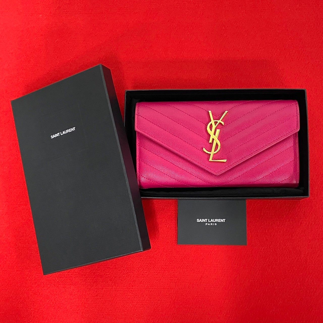 極 美品 YVES SAINT LAURENT イヴ サンローラン YSL ロゴ 金具 