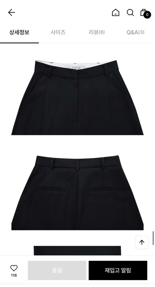 ODS LIVE WOOL SLACKS BLACK