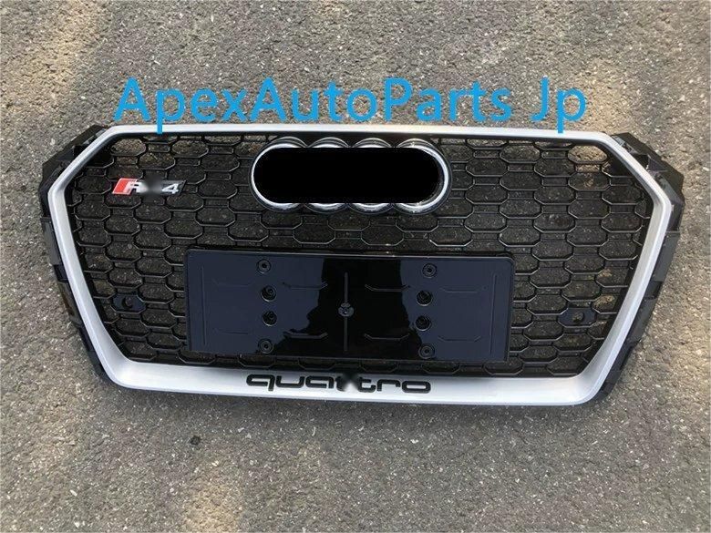 アウディA4L 改造 RS4 グリル B9 ハニカムフロントバンパーグリル 17 18 19 年モデル S4 改造フロントフェイス エンブレム付き