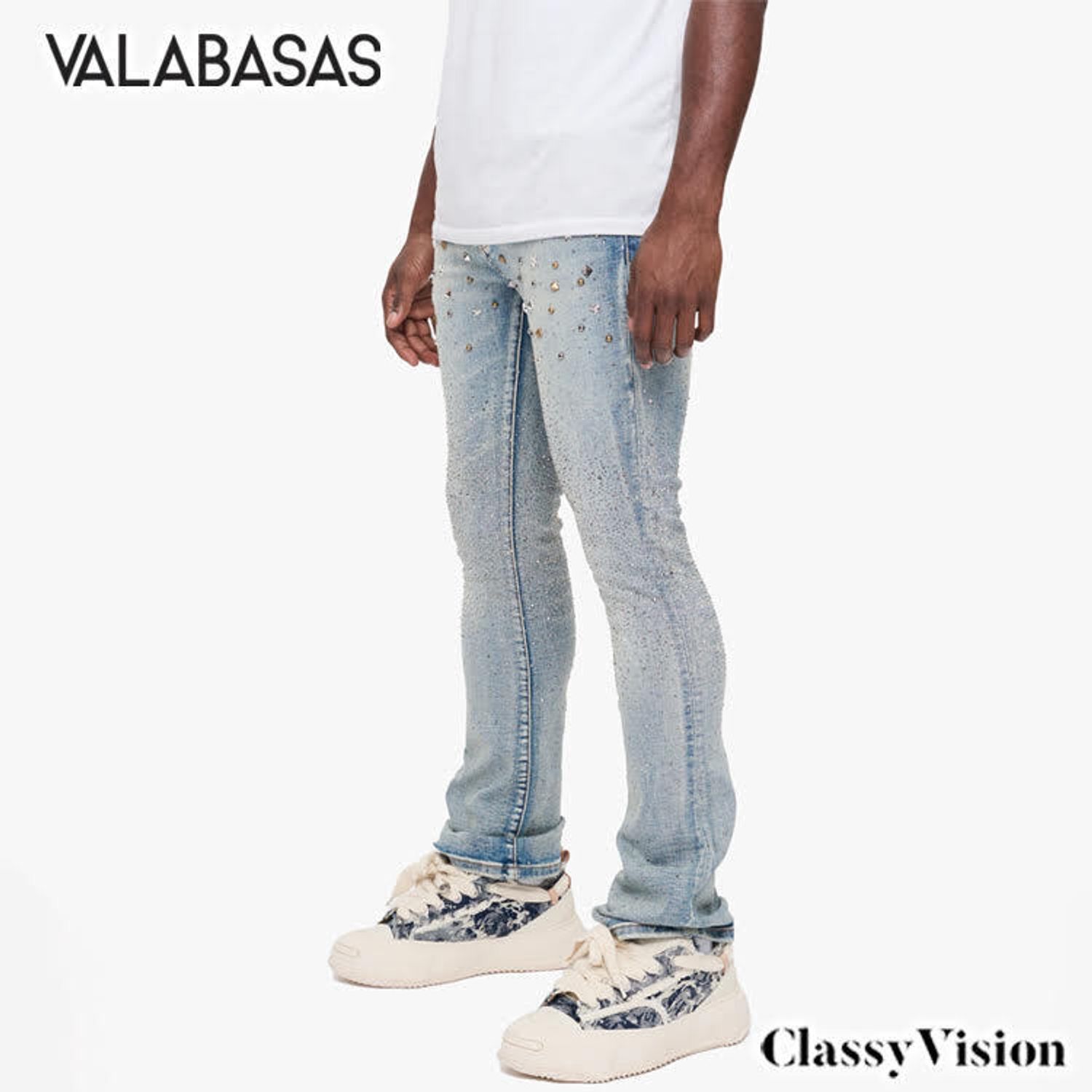 本国現地価格 】VALABASAS PARREL STACKED FLARE JEAN 【LIGHT BLUE 