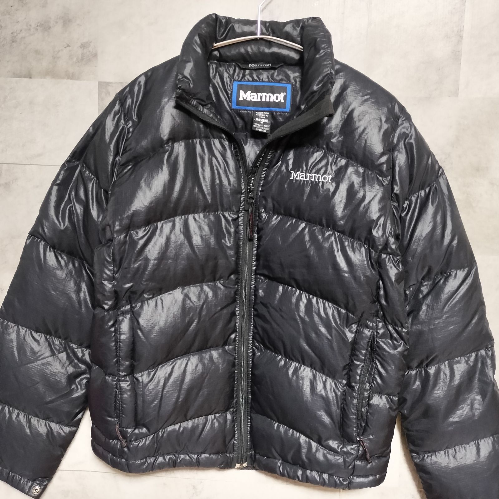Marmot ライト ダウンジャケット M-3 Мサイズ ブラック ロゴ刺繍