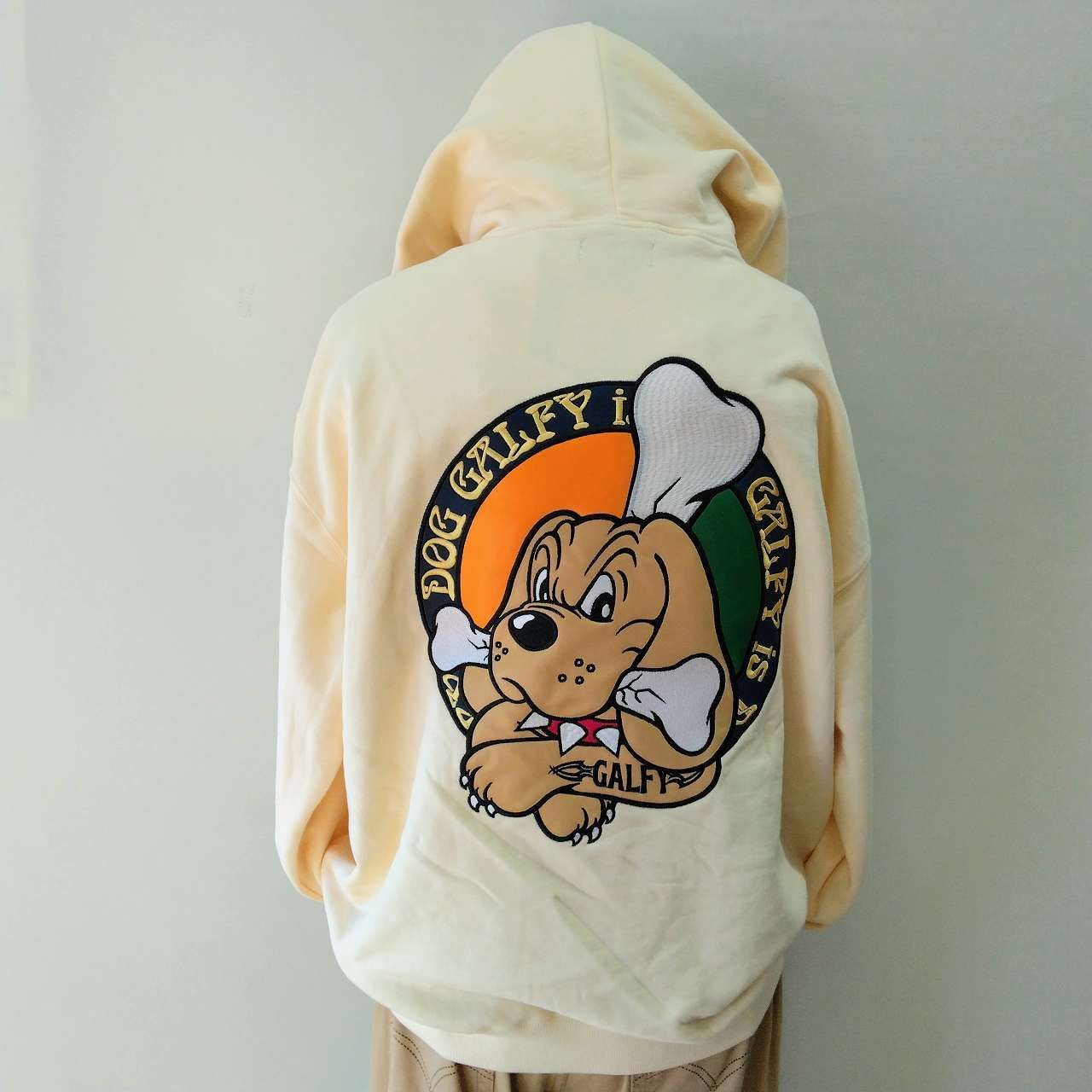 ガルフィー GALFY 骨大きめ パーカー オフ白 中型犬サイズL hoodie