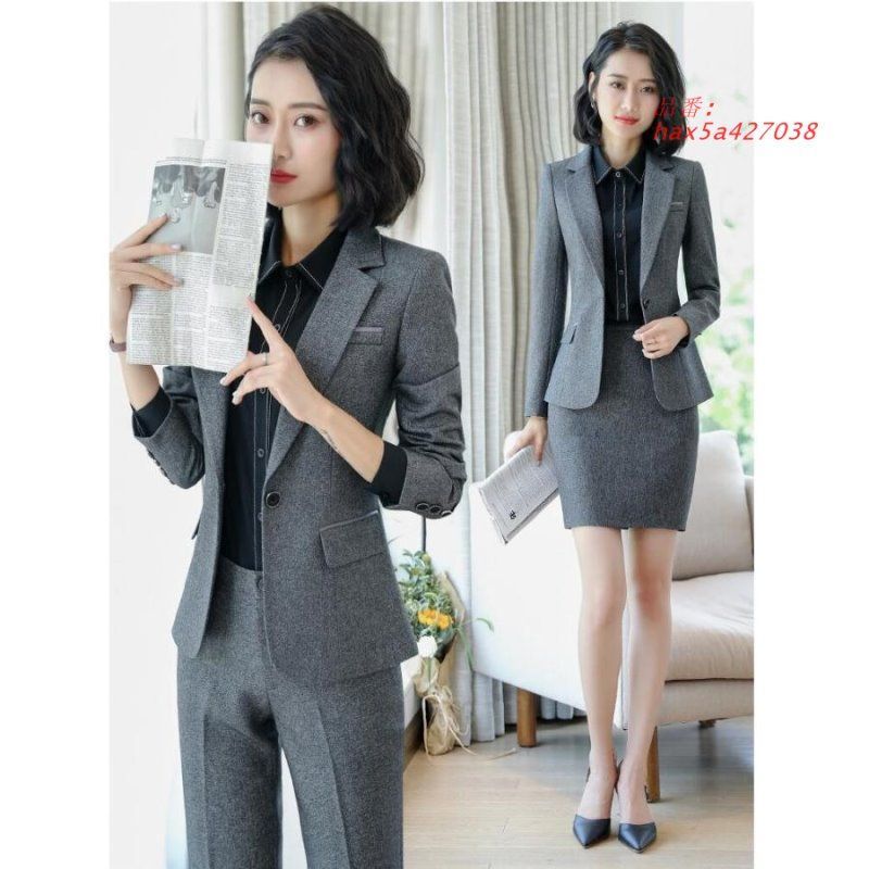 リトスーツレディース 4点セット ベスト付きスーツ ビジネススーツ セットアップスーツ フォーマル パンツスーツ ス 就活 スカートスーツ 面接 hax5a427038