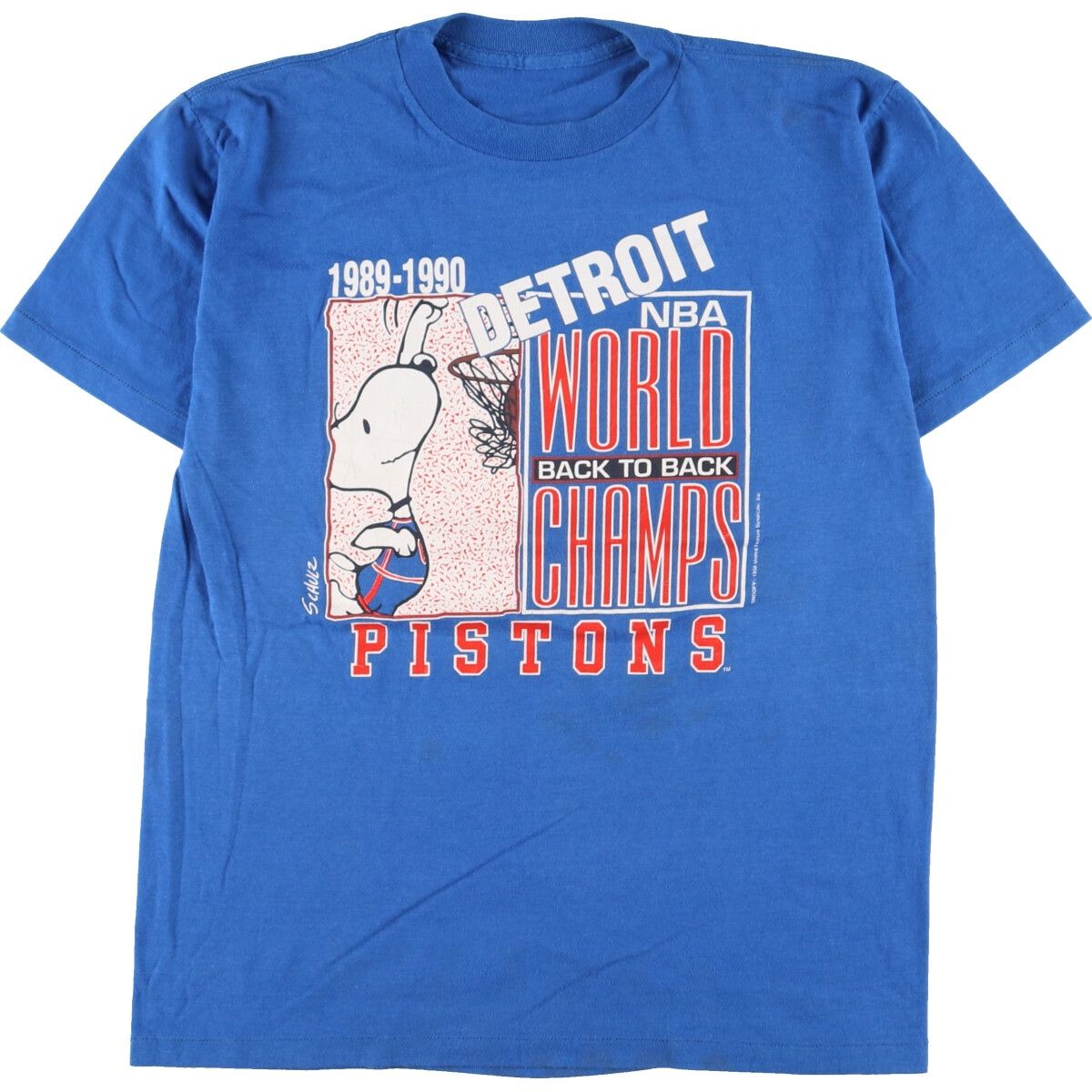 90年代 NBA DETROIT PISTONS デトロイトピストンズ SNOOPY スヌーピー キャラクタープリントTシャツ メンズM ヴィンテージ /eaa328808