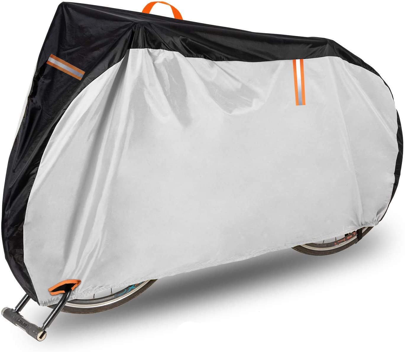 【新着商品】耐久 撥水 UVカット ハイバック 紫外線防止 風飛び防止 電動自転車 飛ばない ママチャリ バイク 破れにくい 原付 破れない カバー 超厚手 丈夫 防水 軽量 雨 420D 雪 自転車カバー 