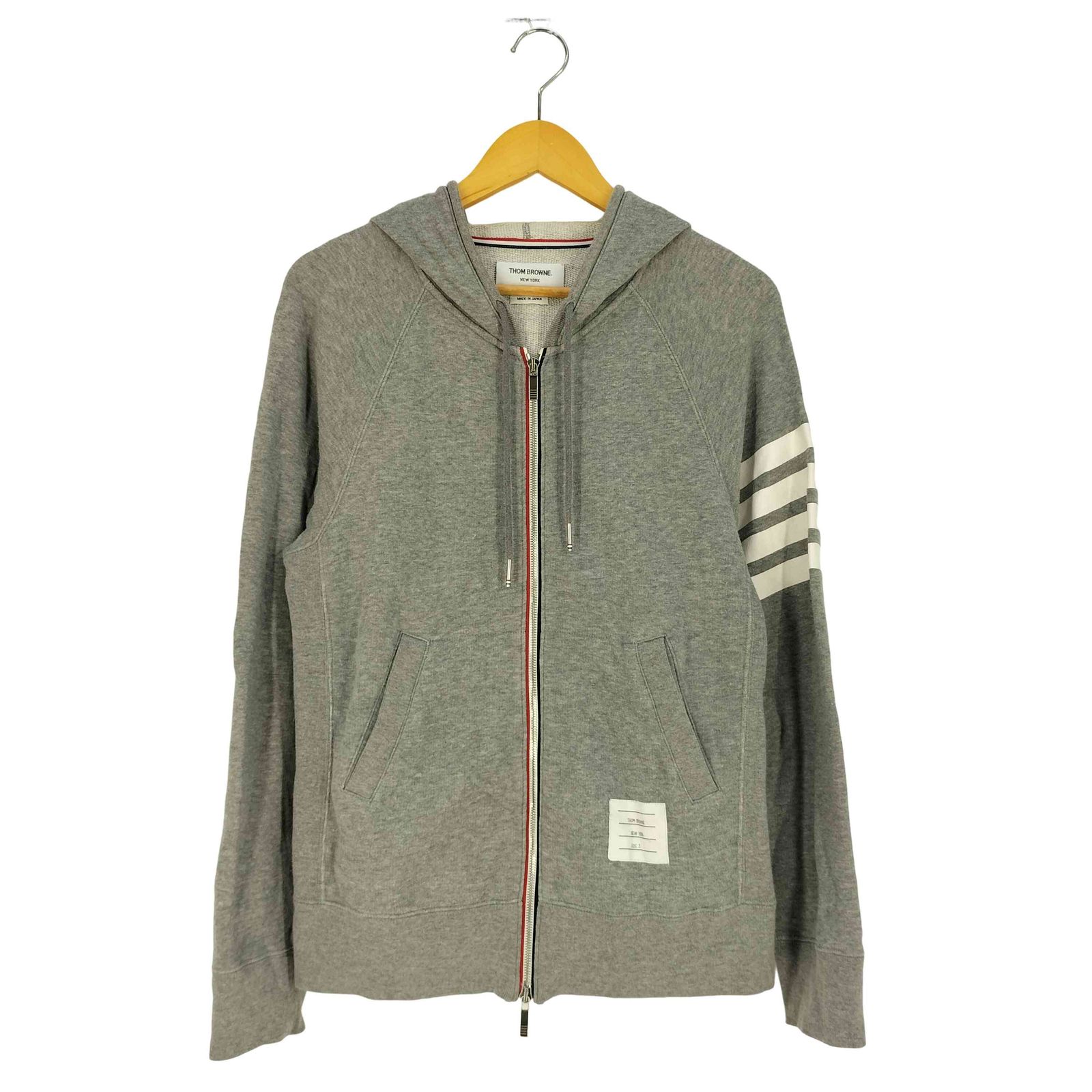 トムブラウン THOM BROWNE 4BAR ジップアップパーカー メンズ 3 トムブラウン THOM BROWNE 4BAR ジップアップパーカー メンズ 3