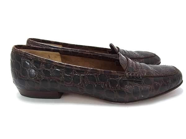 超ポイントアップ祭 Salvatore クロコダイル型押しレザー フェラガモ Ferragamo 靴