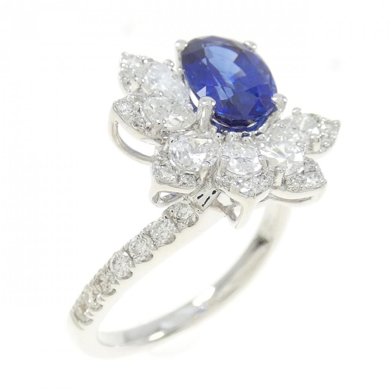 K18WG サファイヤ リング 1.56CT