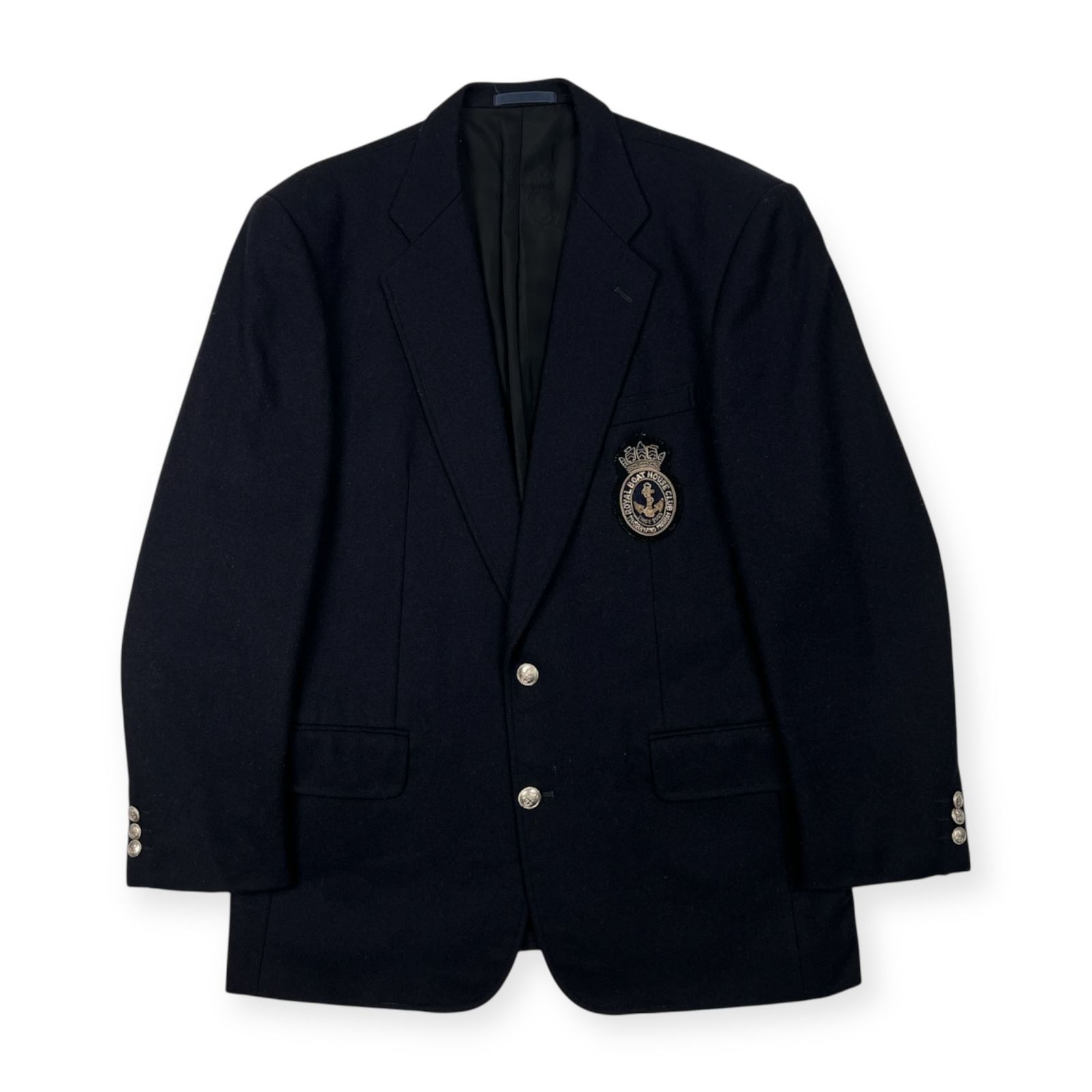 ロイヤルボートハウス　ブレザー　紺　S　ジャケット　銀ボタン　ネクタイ　セット ROYAL BOAT HOUSE CLUB ロイヤルボートハウス エンブレム付き 銀