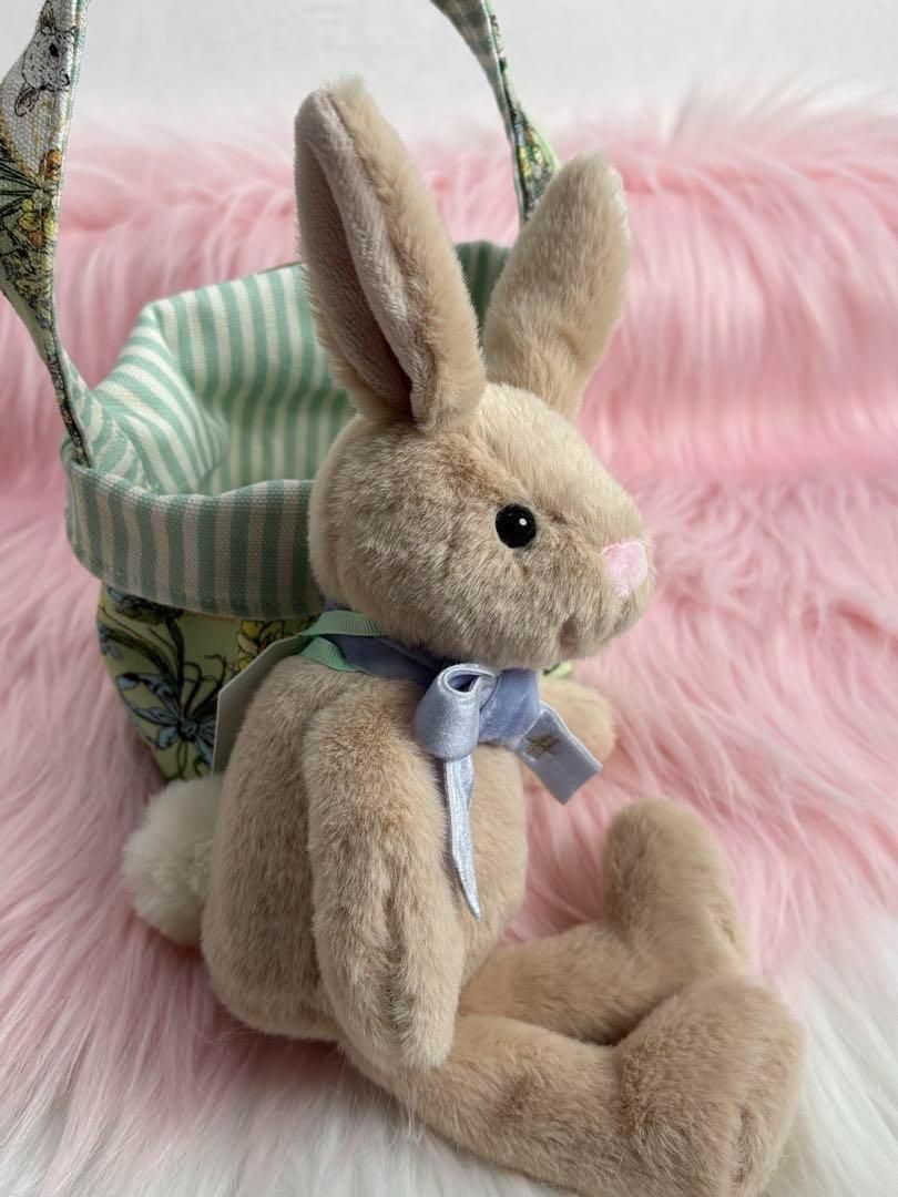 英国 Harrods ハロッズ バニー 花畑バッグ入り うさぎ
