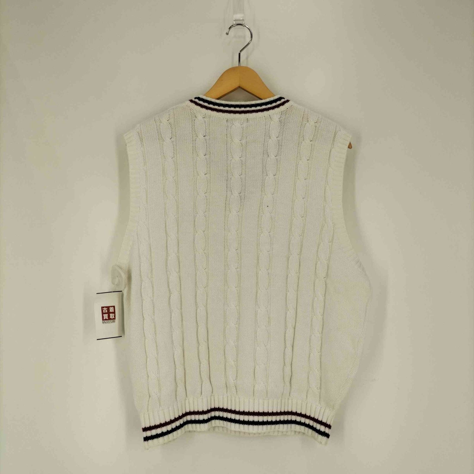 フレッドペリー FRED PERRY 日本製 ケーブルコットンニットベスト 