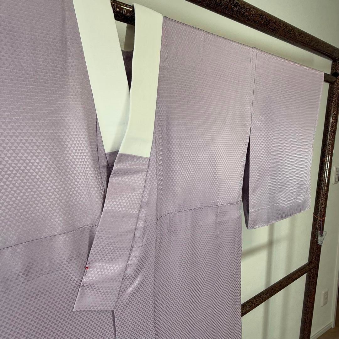 超 正絹 長襦袢 袖無双 現代 着物 134㎝ 紫 ラベンダー 横幅たっぷり