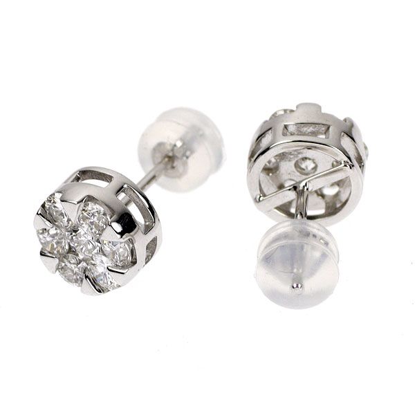 K18WG ダイヤモンド ピアス 1.00ct