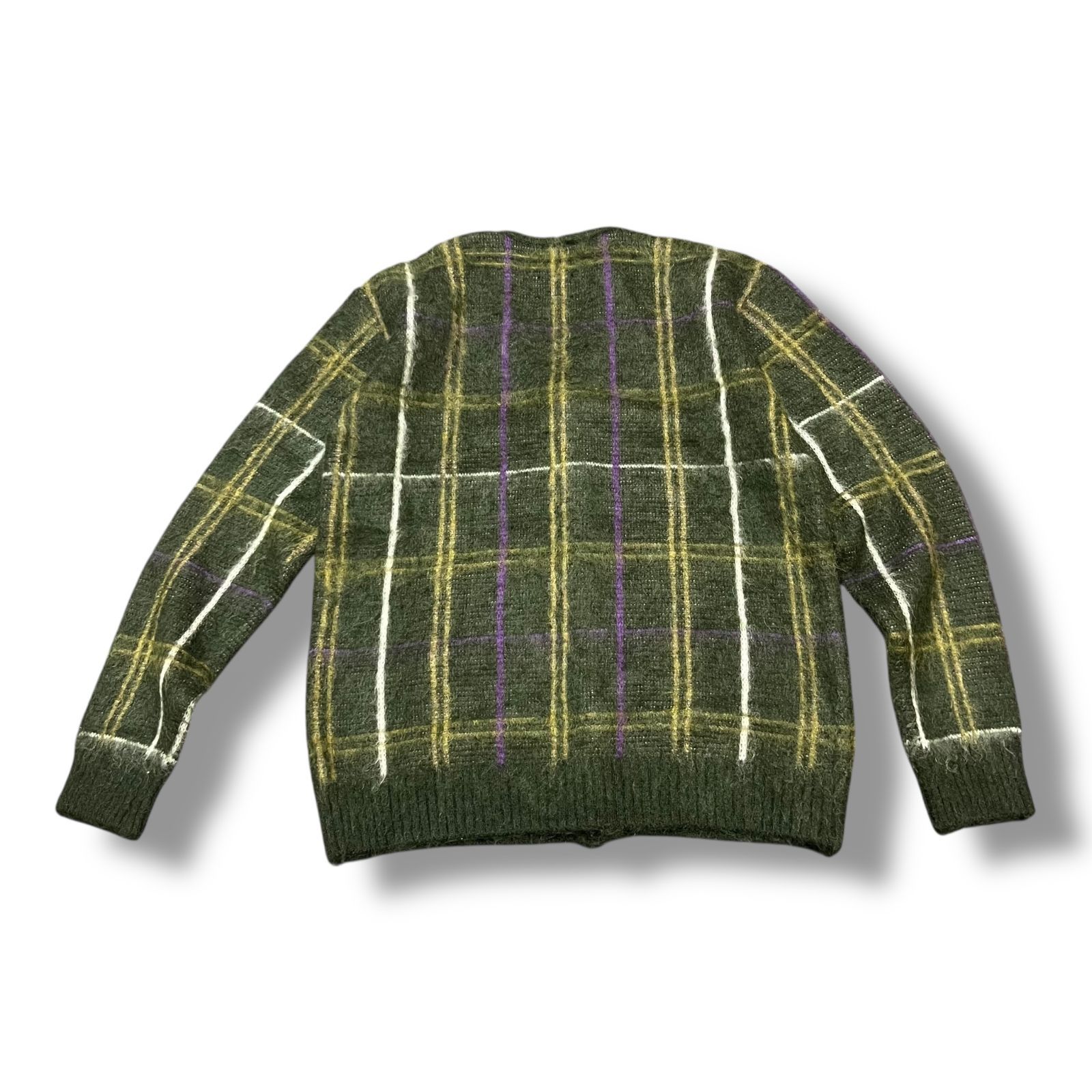 参考上代29700円 Needles 21AW WINDOWPANE MOHAIR CARDIGAN ウィンドウ 