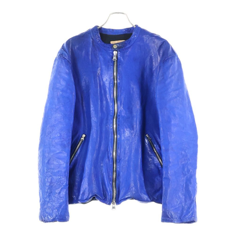 BACKLASH シングルライダース XS 青 ISAMU KATAYAMA BACKLASH - ジャパンカーフ タンニン鞣し 製品洗い加工