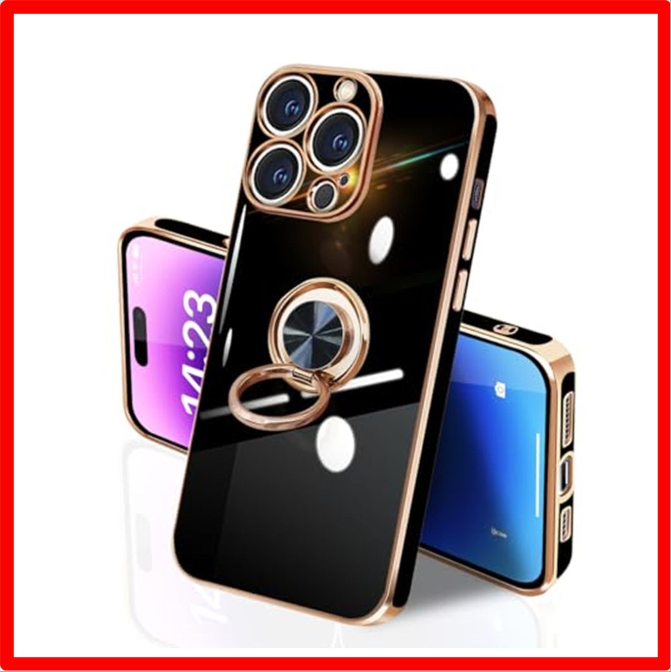 新作入荷，本物保証 【送料無料 】 iPhone 14 ProMax_ブラック iPhone 14ProMax ケース リング付き イフォン14ProMax リング TPU カバー 防水ケース