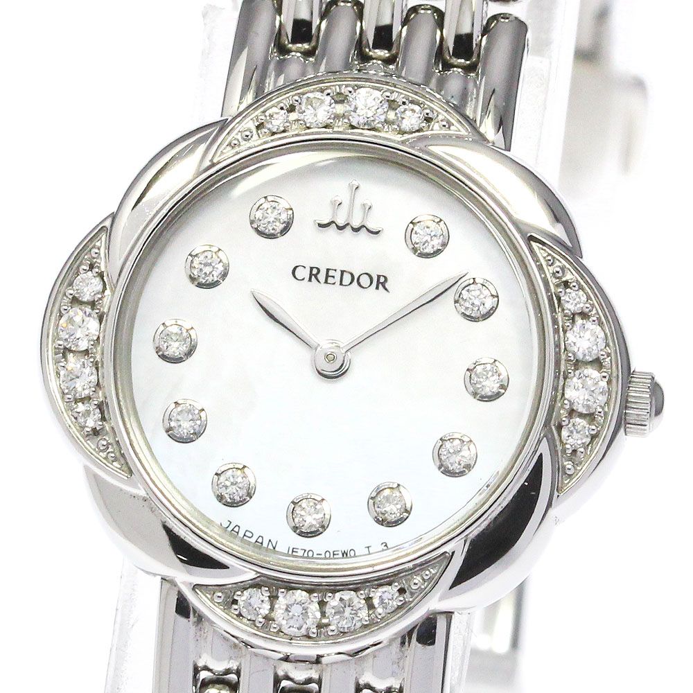 【最新品】SEIKO/セイコー クレドール シグノ 11Pダイヤモンド クォーツ レディース腕時計 1E70-0CH0 クレドール