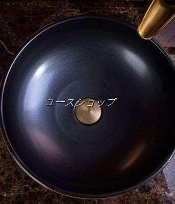 芸術台盆浴室戸棚盆トイレ洗面器陶器の手洗い台復古大理石台盆円形小
