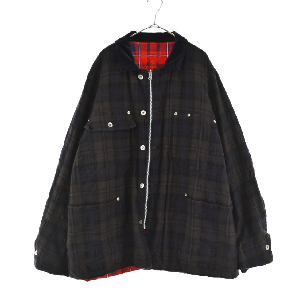 Sacai (サカイ) 20AW リバーシブル チェックブルゾン ワークジャケット ...