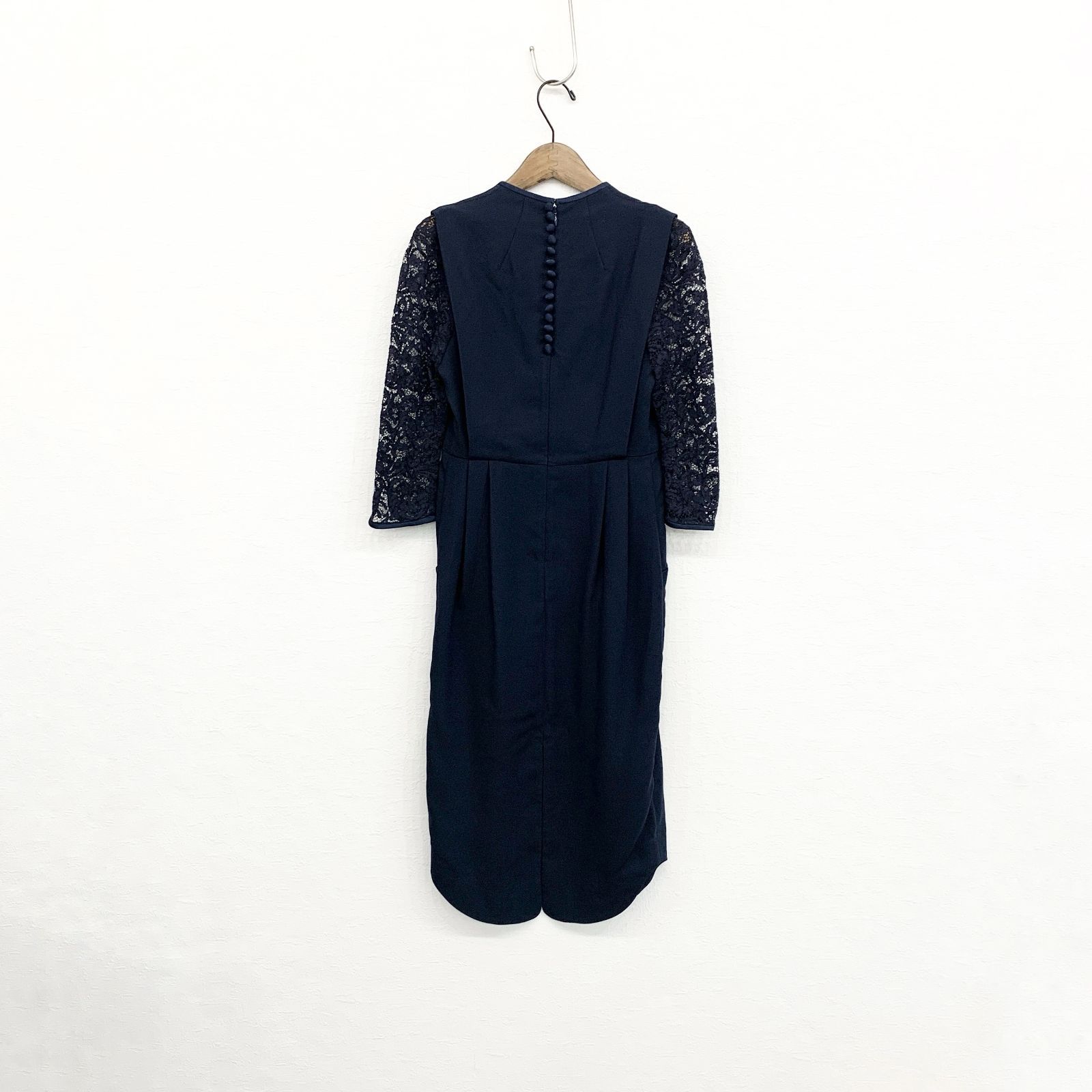 Mame Kurogouchi マメクロゴウチ Lace Sleeves I-Line Dress レース