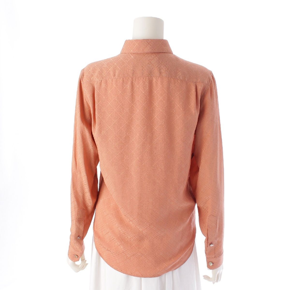 グッチ シルク GGチェック ブラウス 長袖シャツ トップス 622196