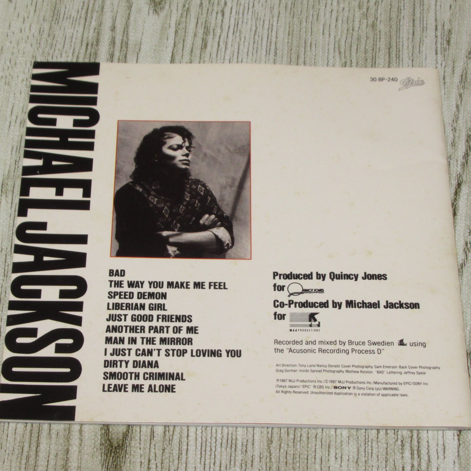 CD マイケル・ジャクソン BAD 帯なし 30・8P-240 盤はMADE IN W