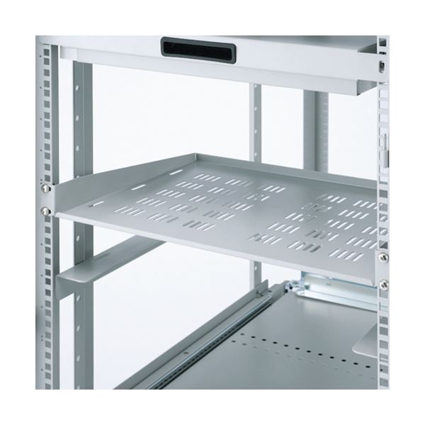 サンワサプライ EIA用スリット付棚板 1U ライトグレー CP-NT1UGY 組立品