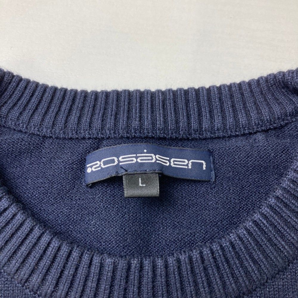 サイズ：L ROSASEN ロサーセン ニットセーター ネイビー系