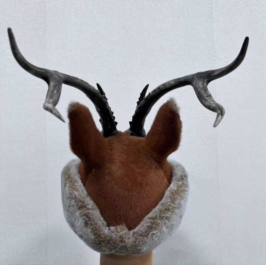 民族風オレン春族牽角帽 真皮動物兎馬毛 振り子旅行撮影道具