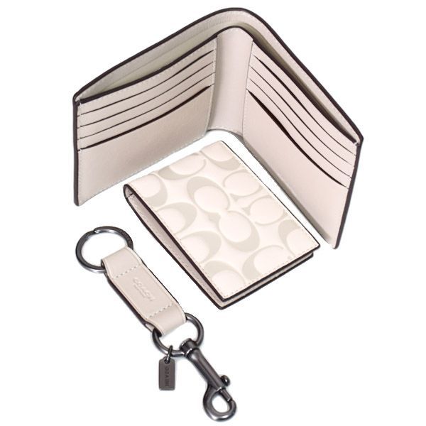 コーチ 財布3点セット レザー シグネチャー型押し ギフトBOX コーチ 財布3点セット レザー シグネチャー型押し ギフトBOX