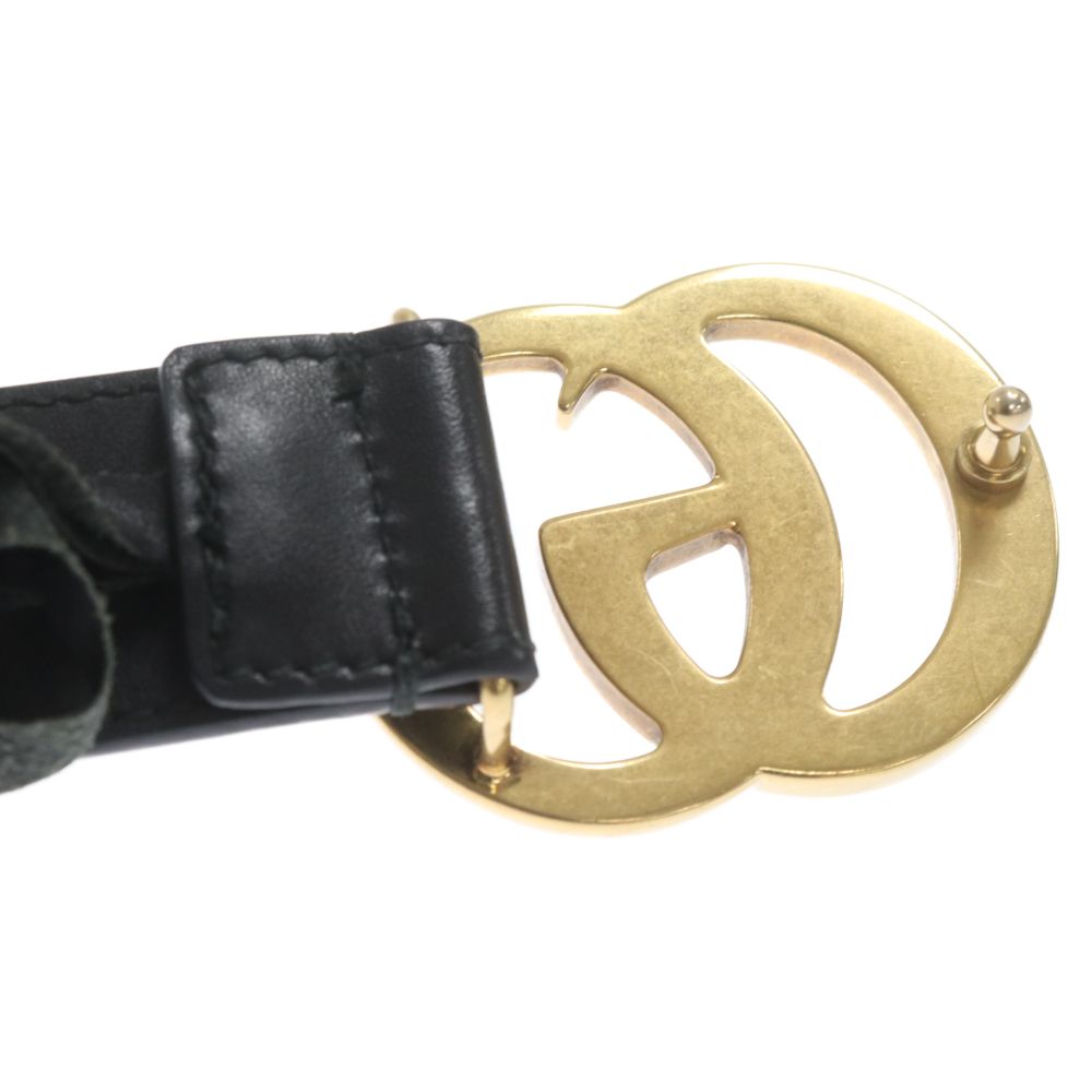 GUCCI (グッチ) ダブルG GGマーモントスリムベルトレザー