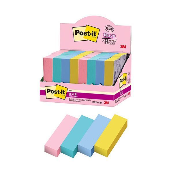 【正規品取扱店】 ! まとめ 3Mポスト イット 強粘着見出し マルチ 3 50×15mm 4色 7001SS-MC-3N 1パック 32冊 ×3セット 新作大特集！