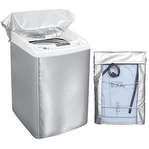 SDAVO 洗濯機カバー 屋外 防水 洗濯機 カバー 420D厚手給水ホースカバー付属防塵 防汚 日焼け止め 紫外?対策 5年以上耐久性68KG全自動洗濯機適用全自動サイズM: 幅55×奥行56×高さ90cm…
