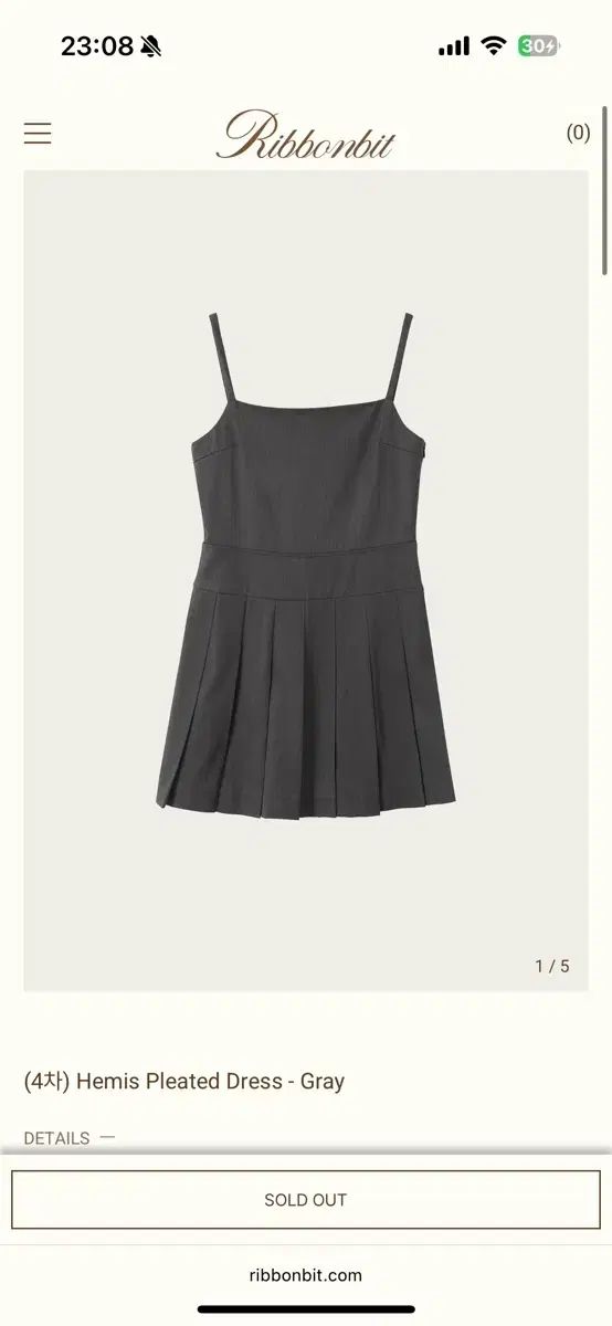 ribbonbit リボンライト Hemis Pleated Dress ー Gray
