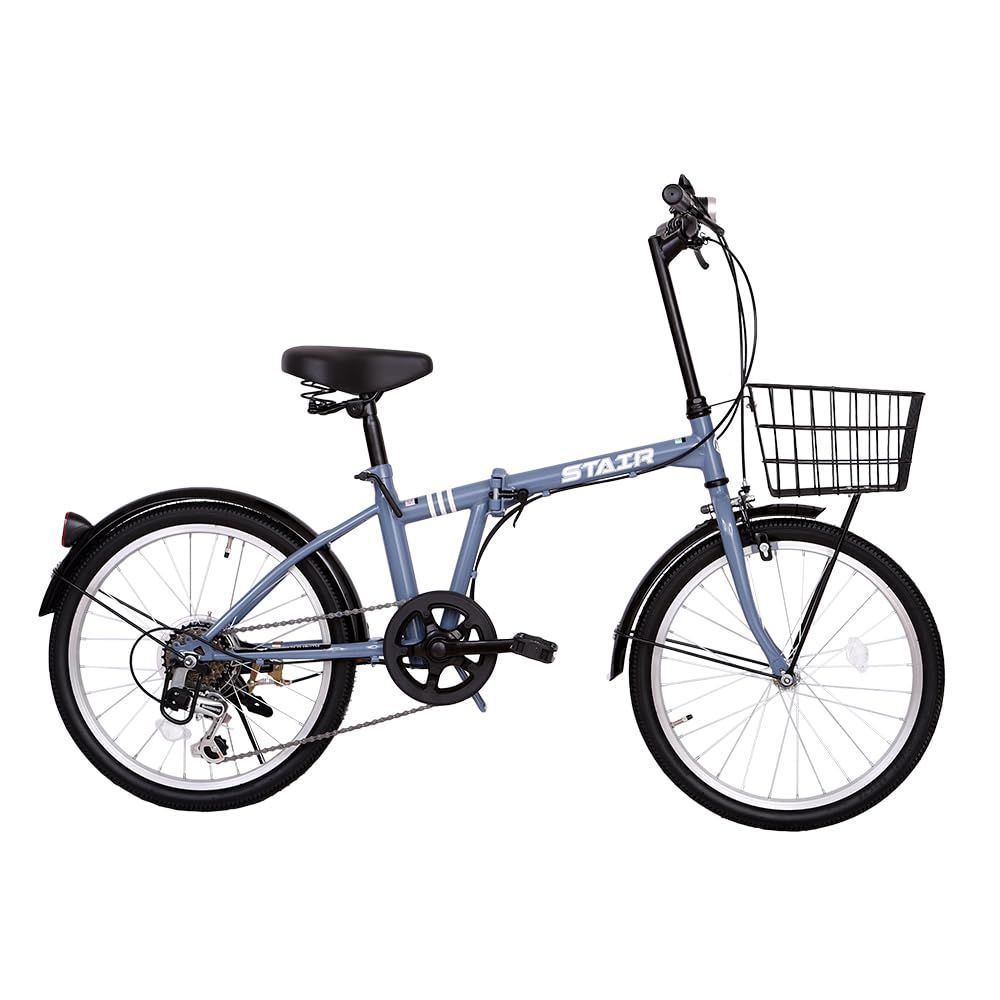 新着商品 折りたたみ自転車 折り畳み自転車 シマノ6段変速 20インチ カゴ付 自転車 前後泥除け装備 通勤 通学 街乗り 小径車