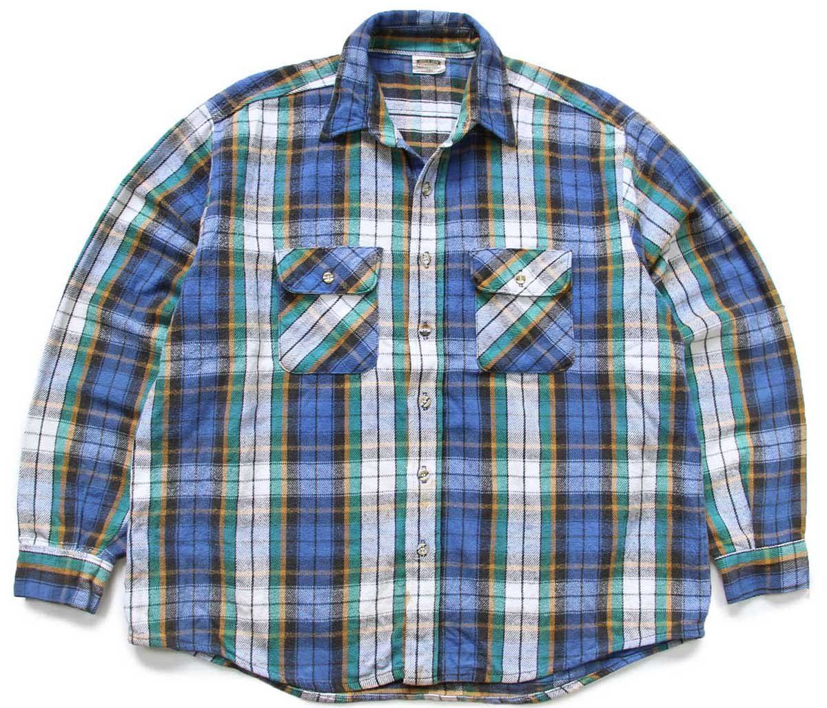 90s FIVE BROTHERファイブブラザー チェック コットン フランネルシャツ 2XL 特大 オールド ビンテージ ビッグサイズ