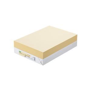 (まとめ) TANOSEE αエコカラーペーパーII B4 クリーム 1冊（500枚）  
