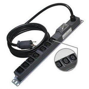 2営業日で発送 YAZAWA ヤザワ 200Vコンセント 19インチラック用 16A 250V C13×7個口 20A 安全ブレーカ VCTケーブル 3m L6-20P付 ME8635TA3