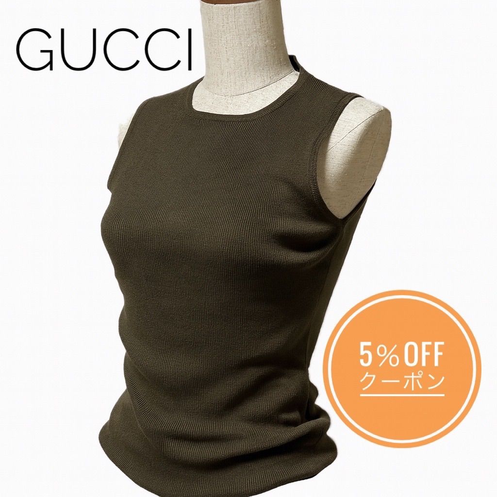GUCCI グッチ　クロスストラップキャミソール　イタリア製　コットン100％ GUCCI グッチ クロスストラップキャミソール イタリア製