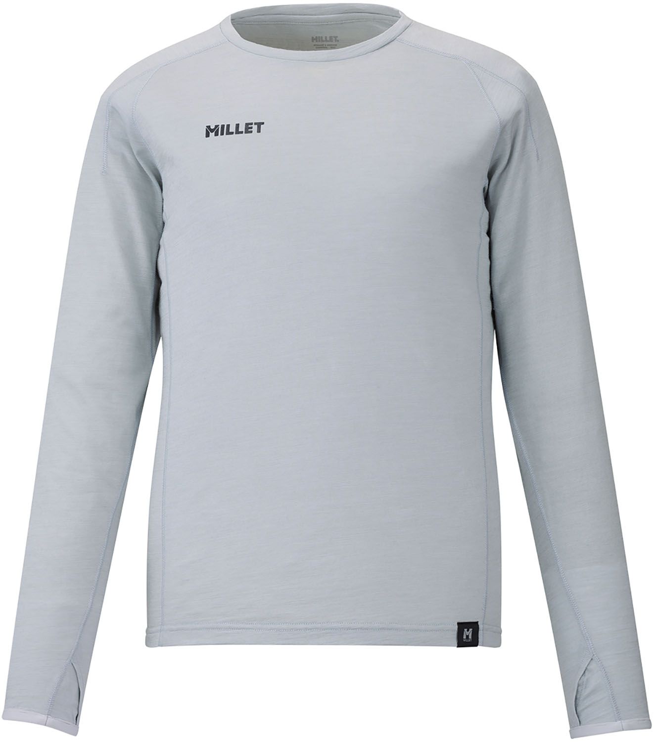 ミレー MILLET アウトドア UBIC WOOL CREW LS W ベースレイヤー ロングスリーブ 長袖 トレッキング 速乾 耐久性 保温 調湿 防臭性 ウール混紡素材 登山 ハイキング MIV03216 N7372 SILVER