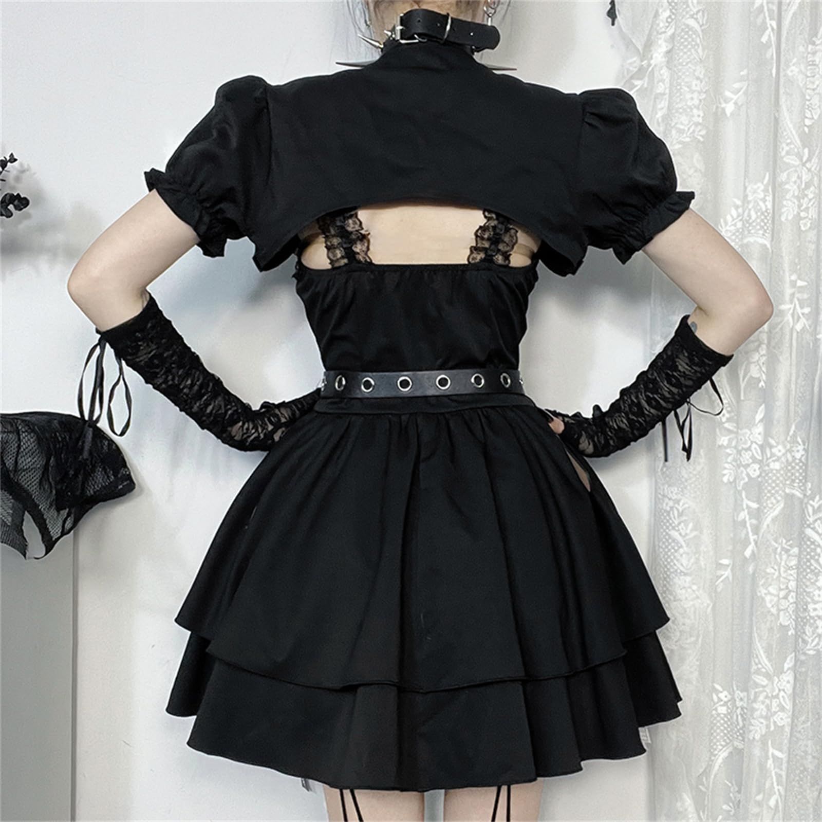 ゴスロリ ロリータ コスプレ ノースリーブ ワンピース ハロウィン 黒 ブラック Amazon.co.jp: [SUAIARTCOLE] ゴシック ゴスロリ ワンピース 黒