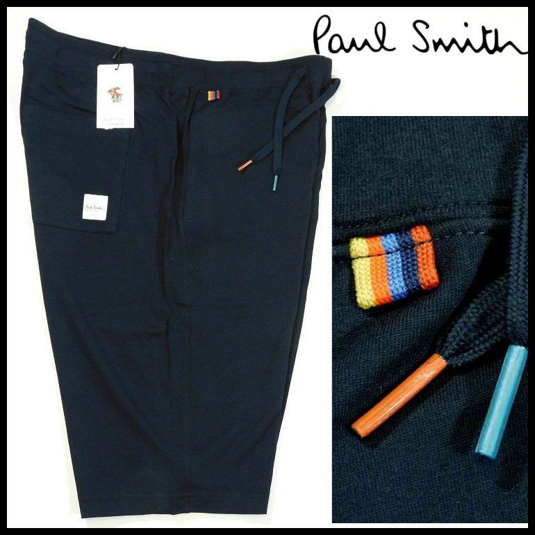 ポールスミス ハーフパンツ アーティストストライプタブ LL XL 紺 コットン 春夏 Paul Smith メンズ