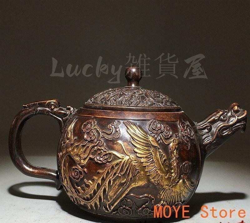 十二支龍頭茶壺 龍鳳壺 銅壺徳利 茶道具 煎茶器 装飾品 工芸品 美術品 置物 十二支龍頭茶壺 龍鳳壺 銅壺徳利 茶道具 煎茶器 装飾品 工芸品